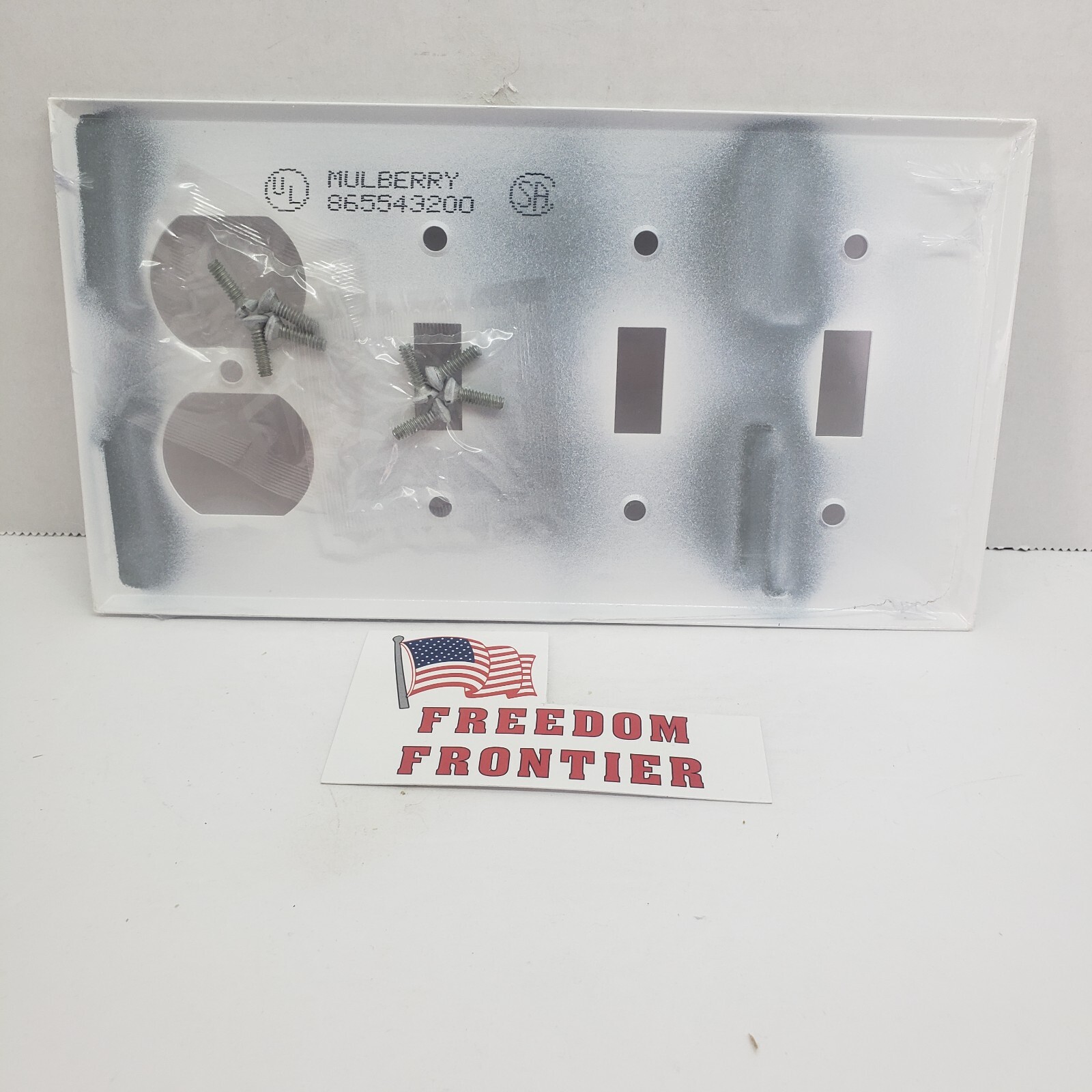 Mulberry 4 Gang 1 Duplex- 3 Toggle Wall Plate Cover WHITE #86554