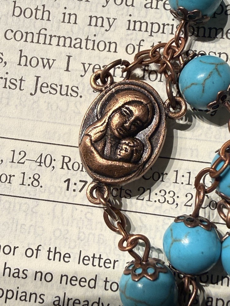 Turquoise Rosary - Catholic