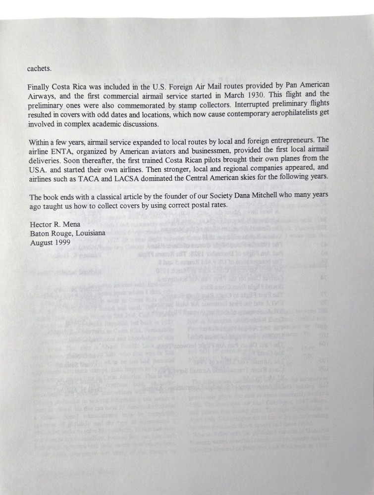 Airmail Postal History Society of Costa Rica Collectors SOCORICO 1999 Book