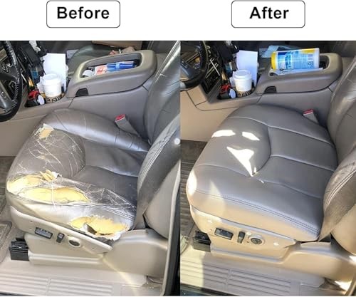 Driver Side Bottom Replacement Leather Seat Cover 922 Light Compatible Gray