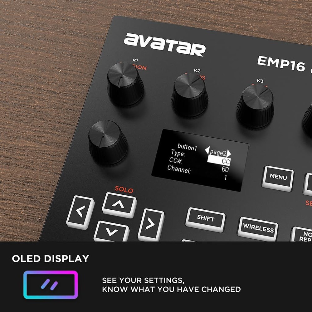 EMP16 MIDI Pad Controller Beat Maker Machine With Bluetooth, 16 RGB Velocity ...