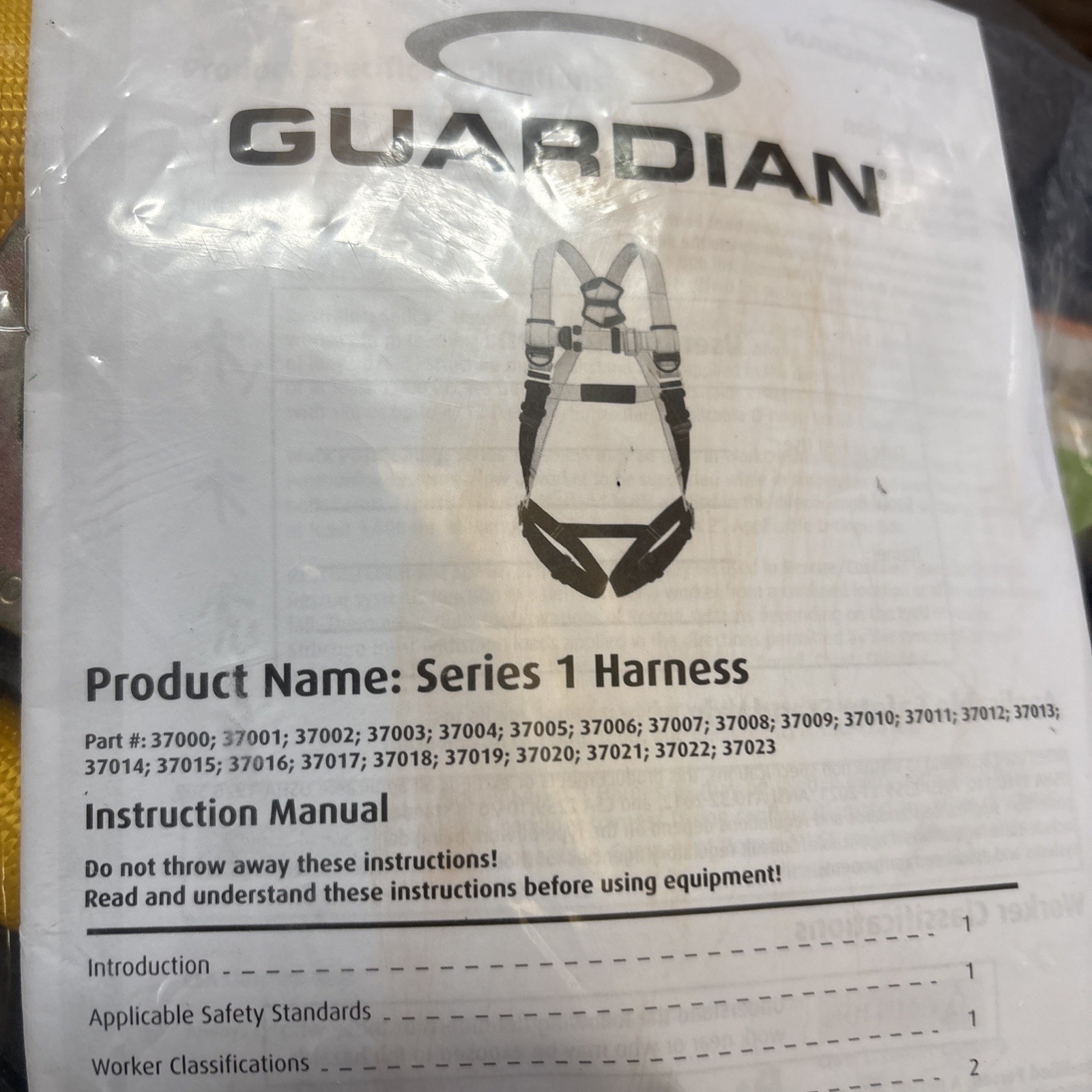 Guardian Fall Protection Series 1 Harness XS-S~~PT chest, TB legs & Side D-Rings