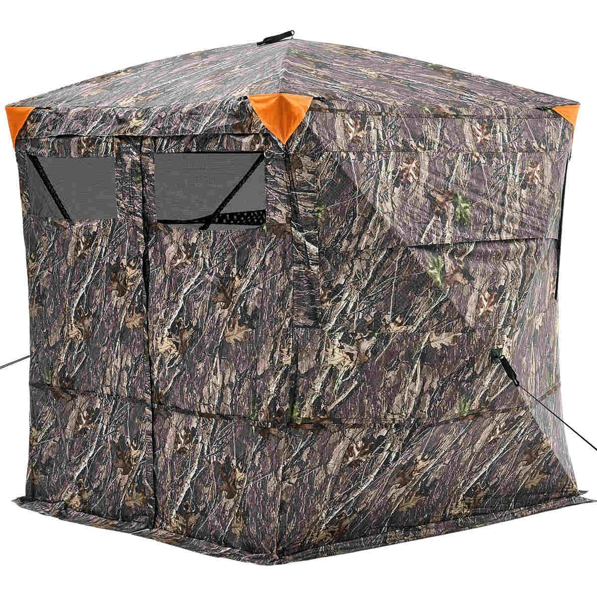 Portable Hunting Blind See Through Ground Deer Blinds 4-5 Person Carrying Bag
