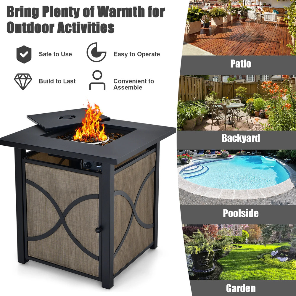 25'' Gas Fire Pit Table 40,000 BTU Propane Fire Pit Table W/ CSA Certification