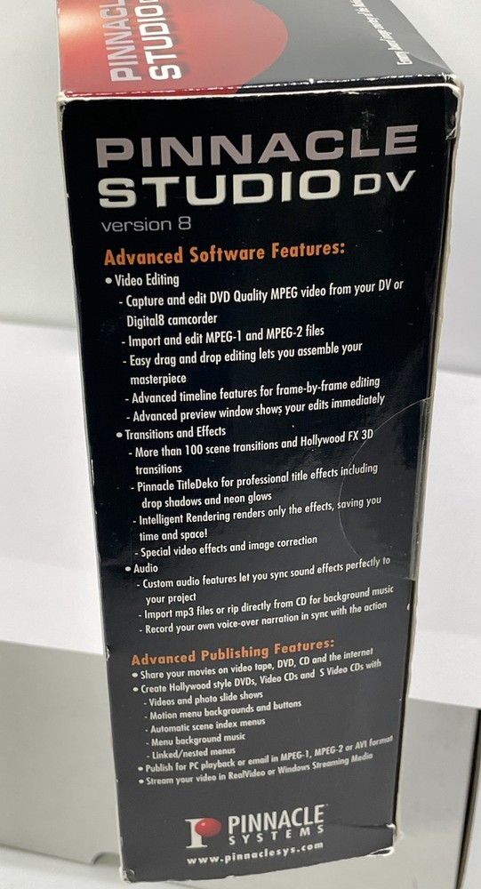 Pinnacle Studio DV Version 8 Professional Movie Making System Computer Software