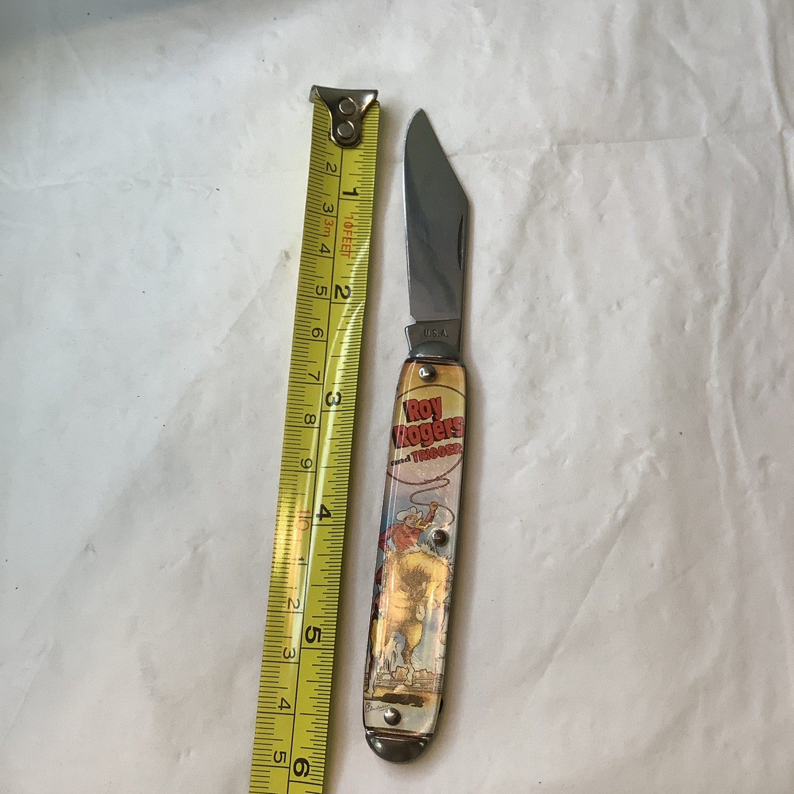 Vintage Novelty Knife Co. USA Comic Style Pocketknife Roy Rogers And Trigger