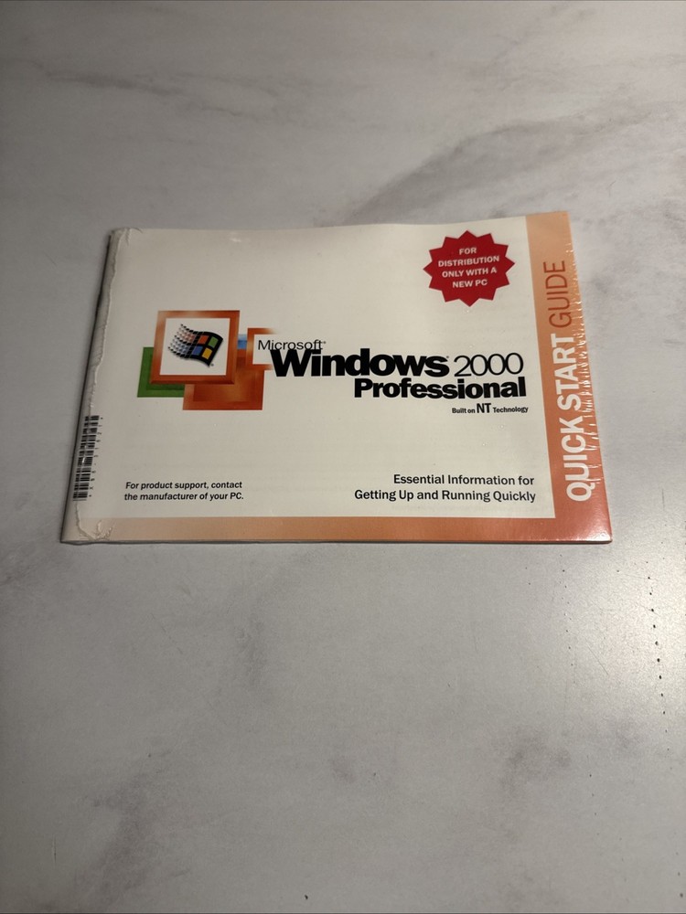Microsoft Windows 2000 Professional Quick Start Guidebooklet with Disc *SEALED*