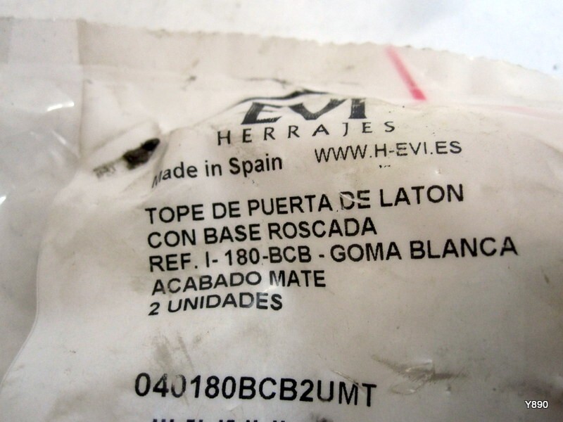 Brass door stop with threaded base ref. White rubber i-180-bcb - matte finish