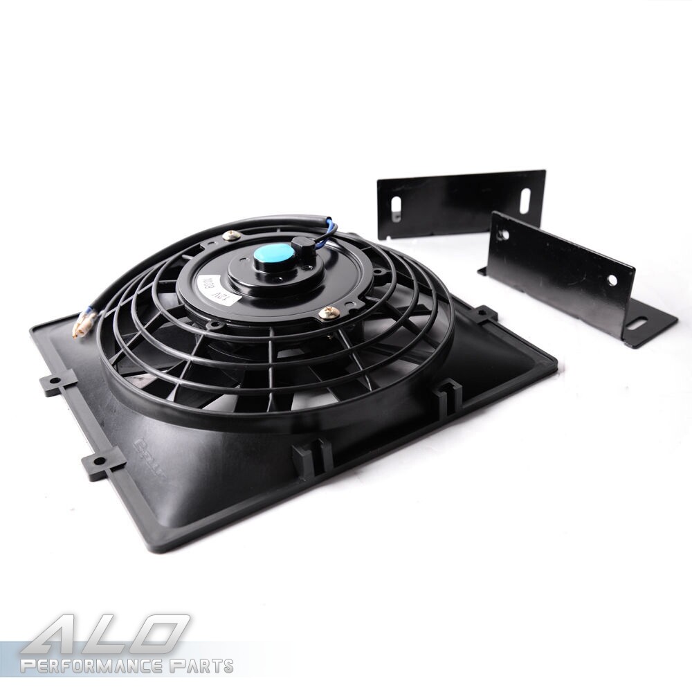 New Universal 7" Slim Pull Push Electric Oil Cooler Engine Cooling Fan 12V