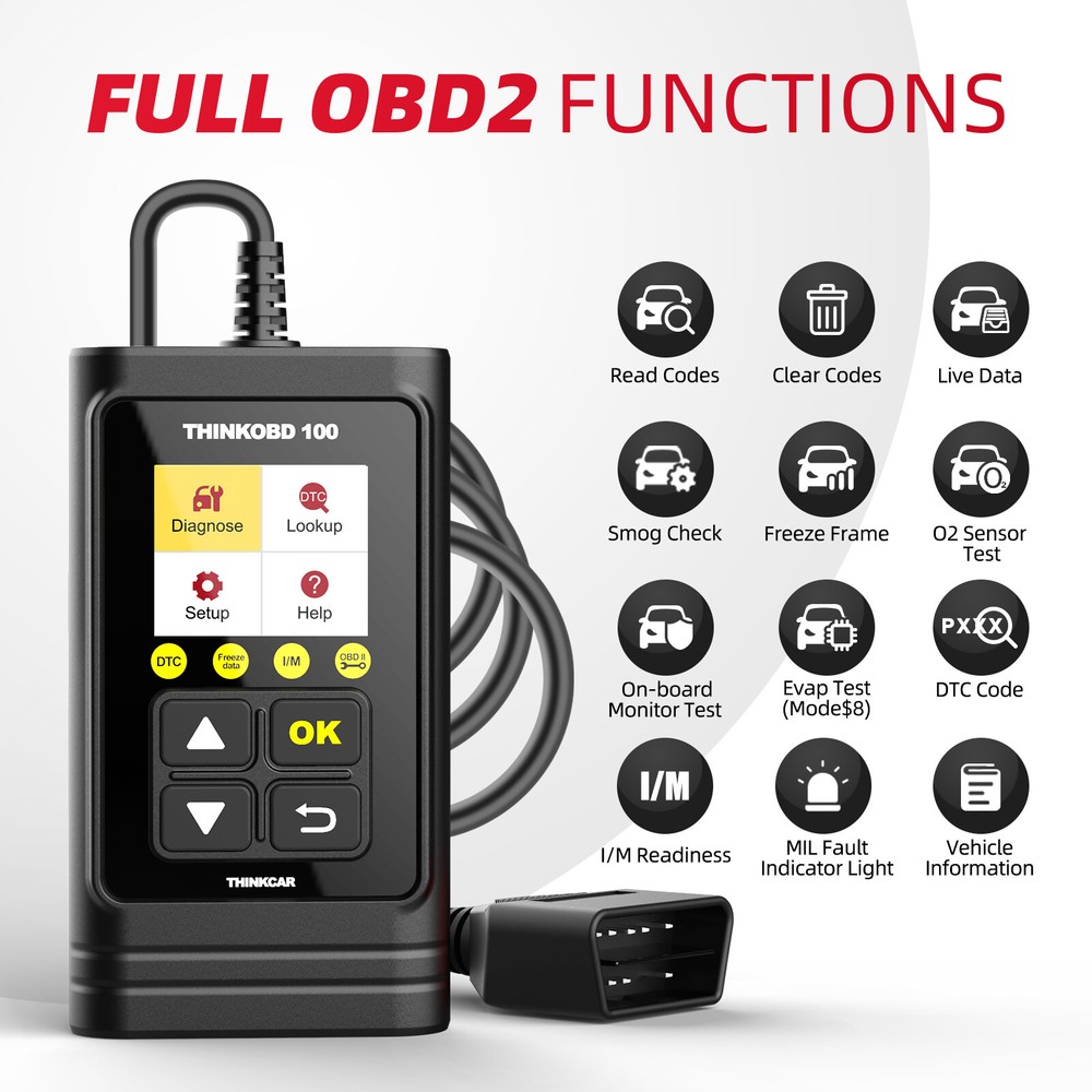 THINKOBD 100 Car Check Engine Fault Diagnostic OBD2 Scanner Code Reader Tools