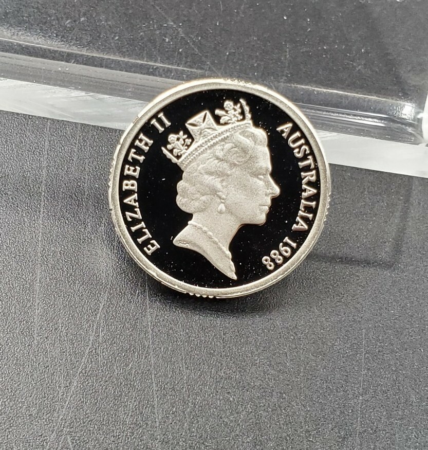 1988 $ 2 DOLLARS AUSTRALIA ABORIGINAL RAM PROOF SILVER WORLD COIN