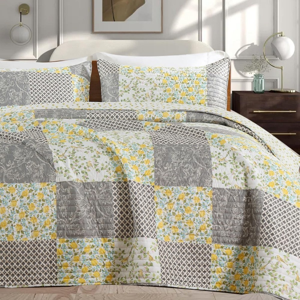 Twin Quilt Set Bed Patchwork Quilts Queen Size Comforter Coverlet Bedspread