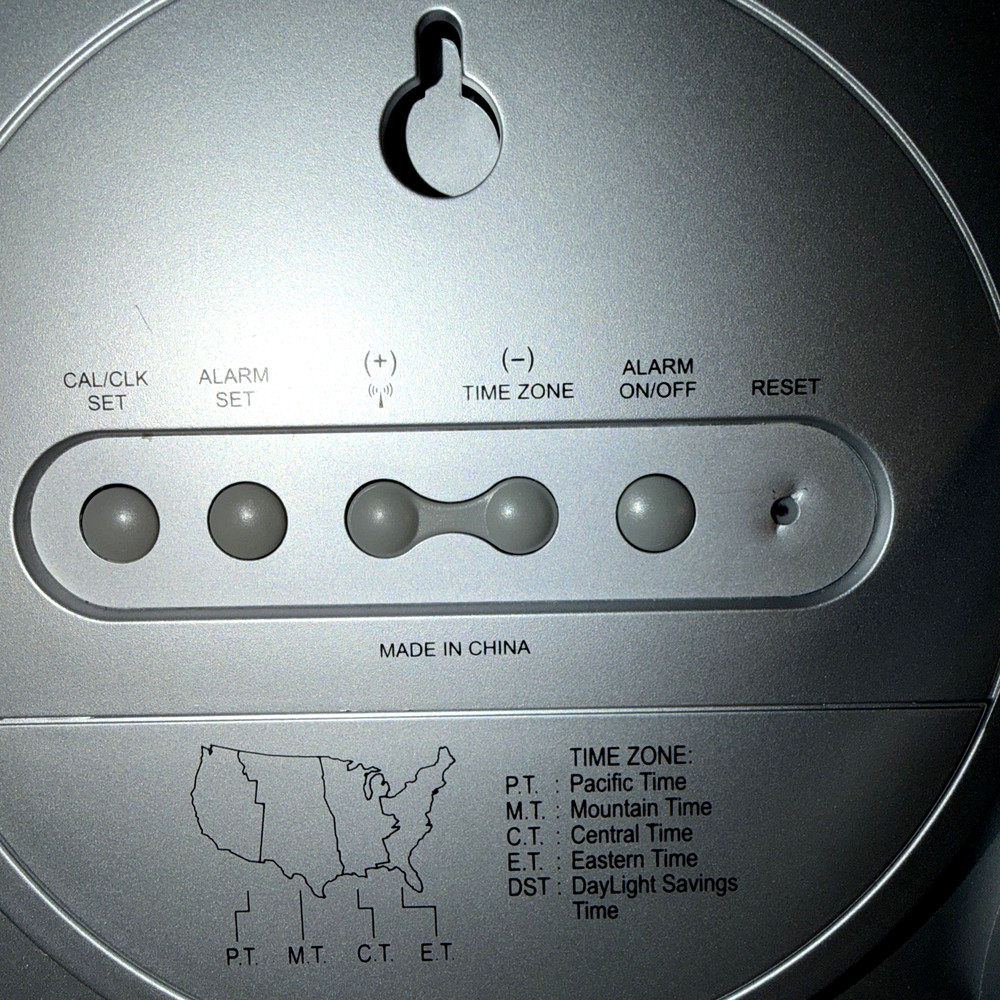 5 in 1 Large LCD Atomic Clock MCM style