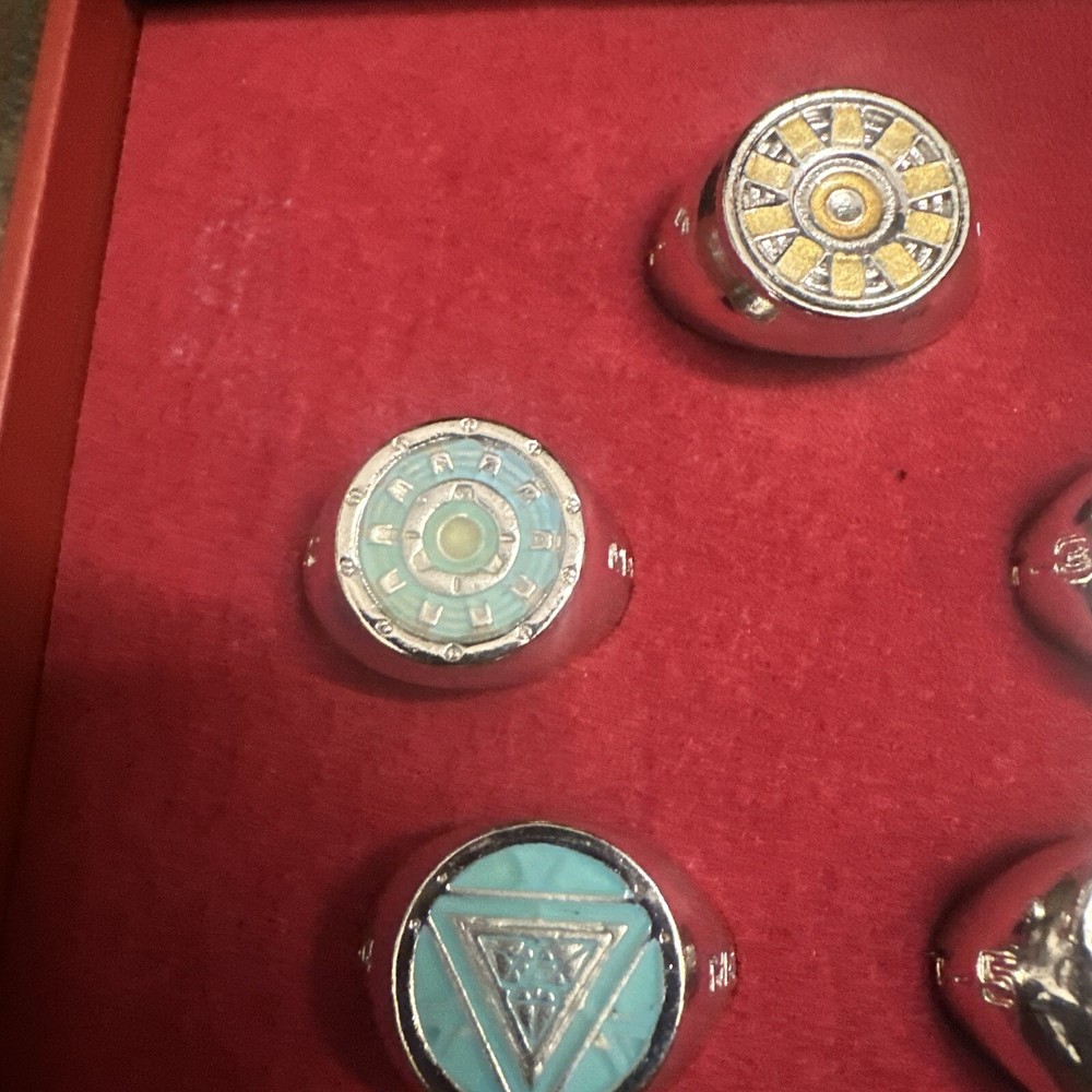 SALESONE MARVEL IRON MAN ARC REACTORS ADJUSTABLE RINGS SET Rare New Never Used