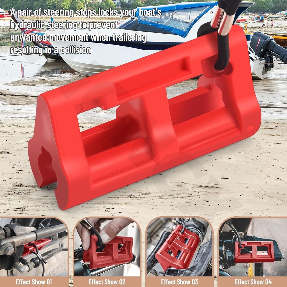 4" Steer Stop Outboard Hydraulic Steering Lock, Locks 4"...
