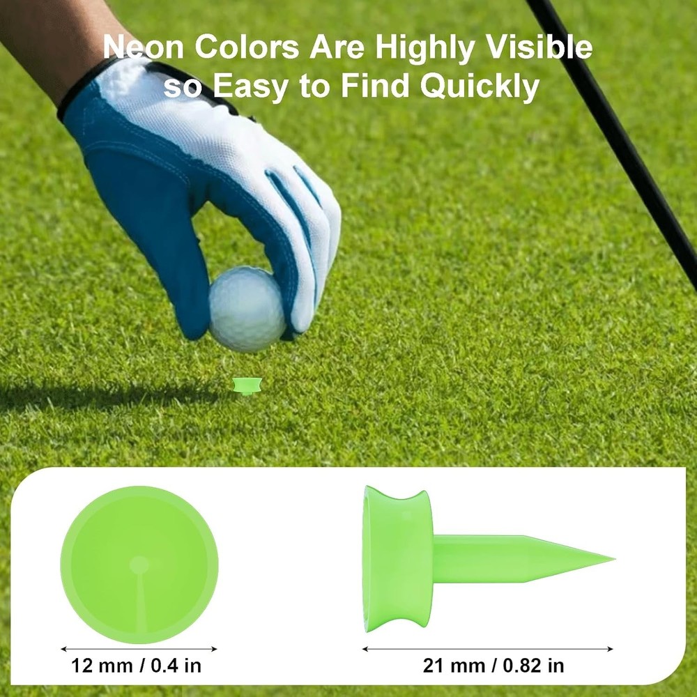 100 Pack 0.82" Golf Tees, Enhanced Durability & Stability, Engineered to Mini...