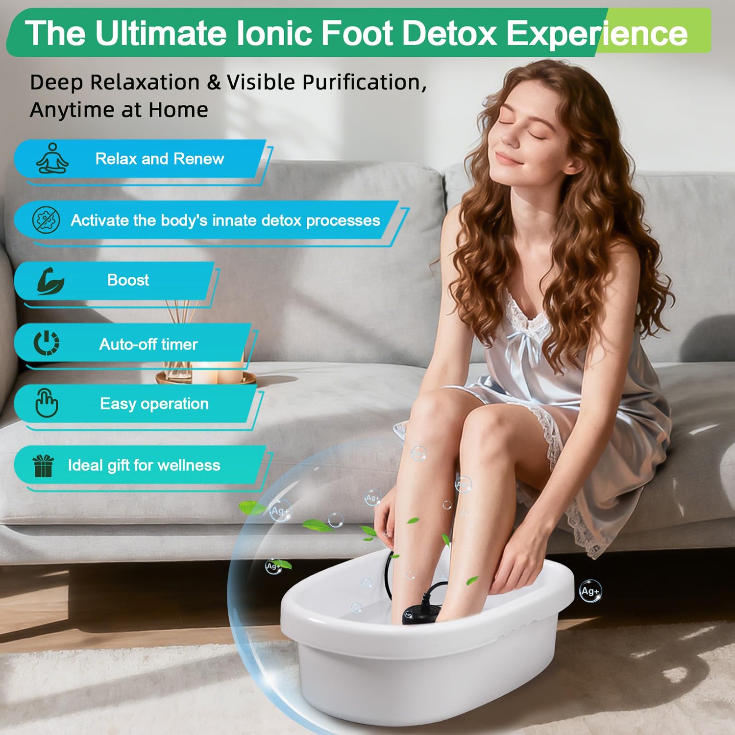 Ionic Detox Foot Bath Spa ionizer Machine With Chi Cleanse Tub Remove Toxins