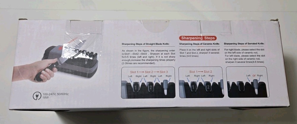 Electric Kitchen Knife Sharpener. 3-Stage Sharpening System.