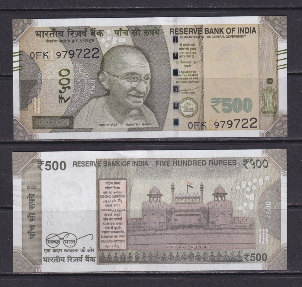 INDIA - 2022 500 Rupees UNC Banknote