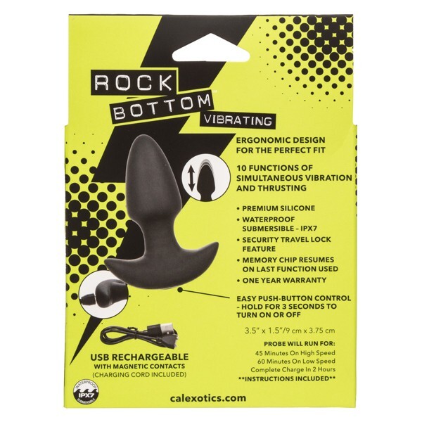 CalExotics Rock Bottom Vibrating Thrusting Butt Plug Probe Black
