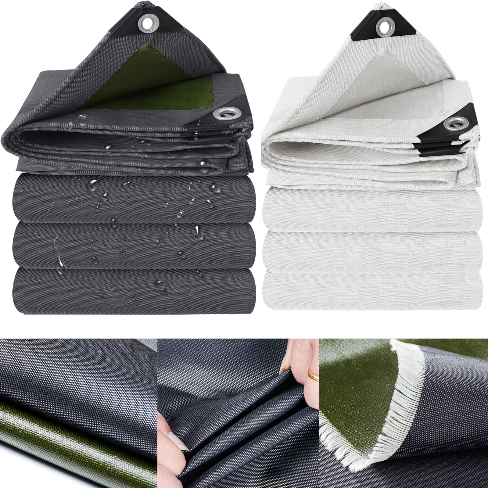 16oz Heavy Duty Canvas Tarp Tarpaulin Thick Camping Garden Cotton Shade Tent
