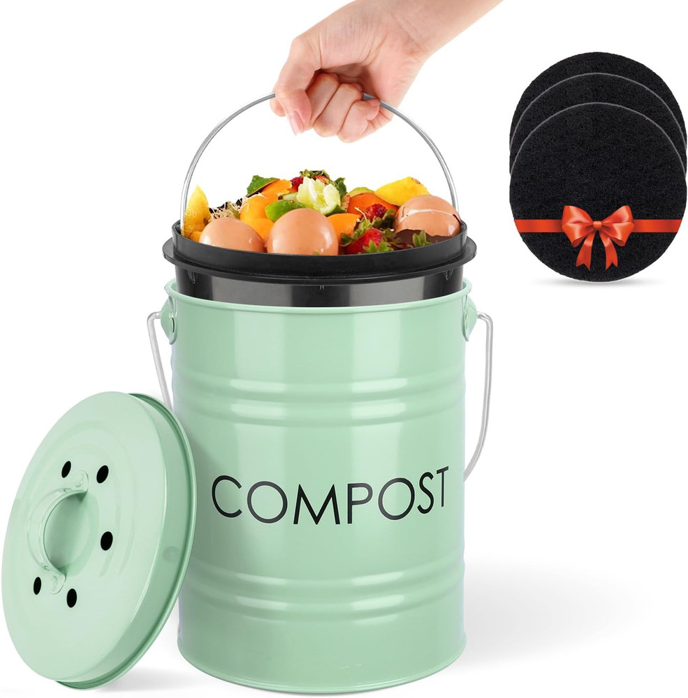 Compost Bin Kitchen Countertop Composter with Lid – Small Compost Containeri Inc