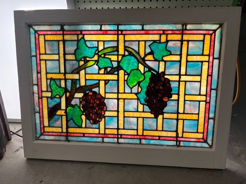 Nice grape arbor stained glass window