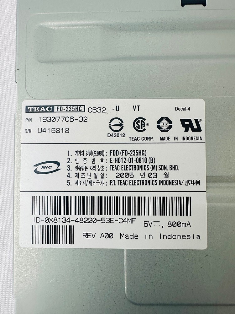 Teac 193077C6-32 Floppy Disk Drive