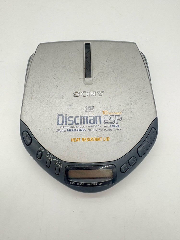 Sony Discman ESP CD Compact Player Mega Bass D-E301 Tested & Works