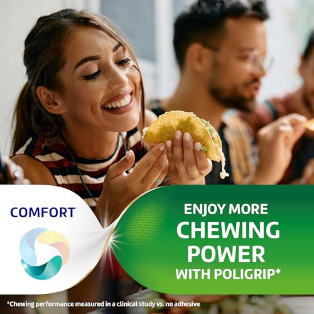 Super Poligrip Zinc Free Denture & Partials Adhesive Cream, 2.4 ounce Pack of 4