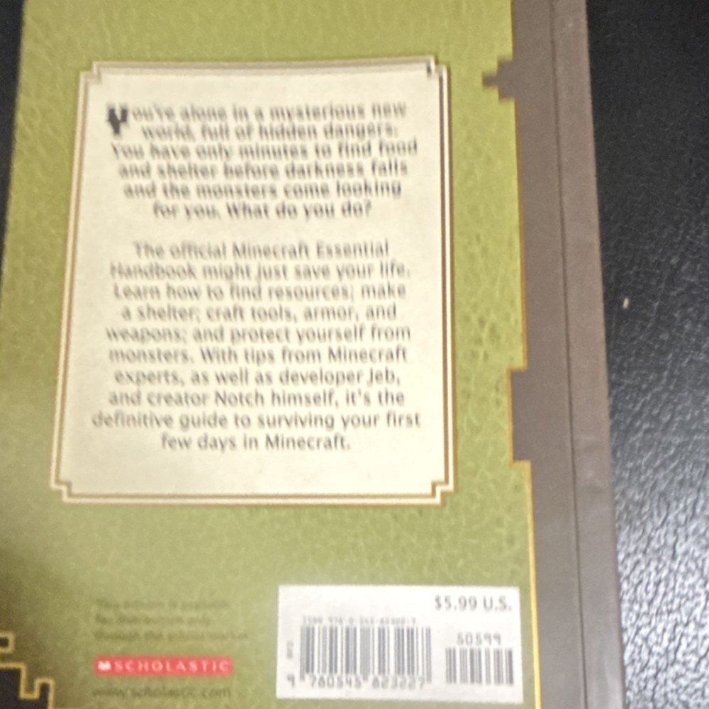 Scholastic Minecraft Essential Handbook Updated Edition Strategy Guide Creeper