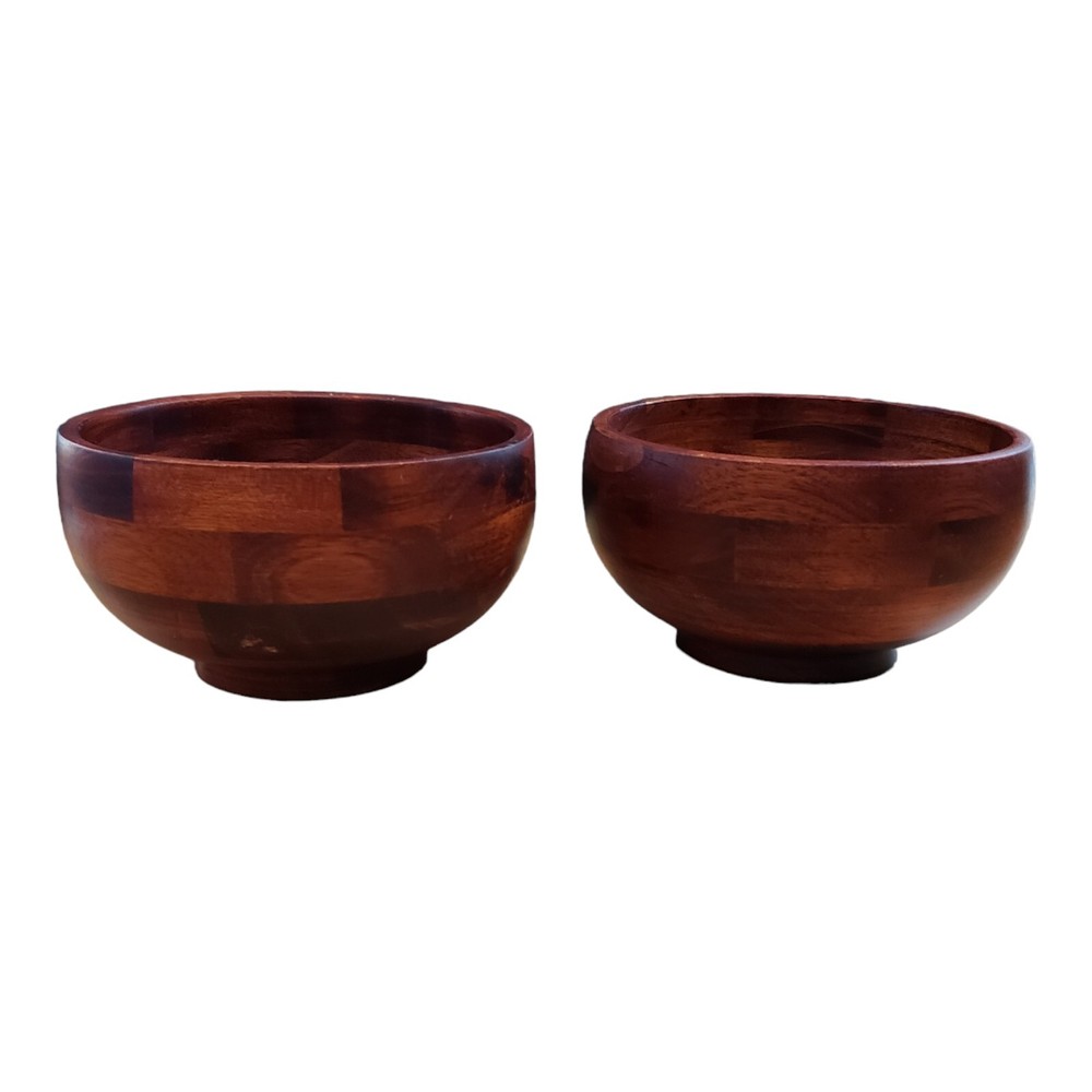 2 solid wood bowls