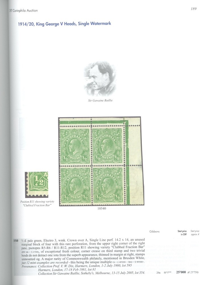 Australia Australian States Specialized Auction Catalogs Corinphila 2022-23