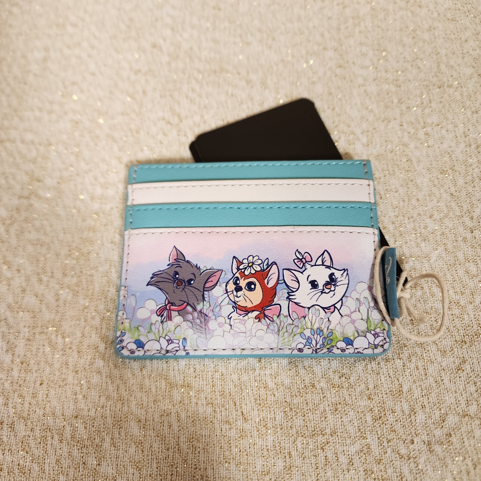 Loungefly Disney Cats Flower Field Cardholder Wallet Marie Dinah Figaro Oliver