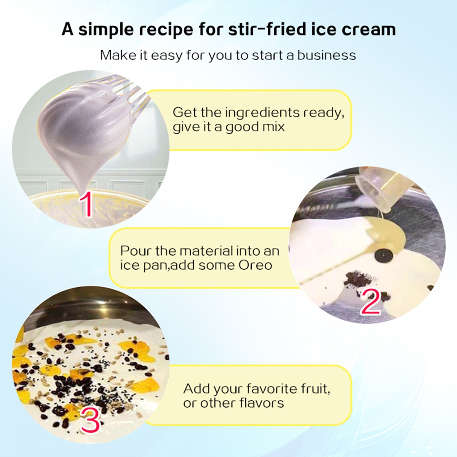 Commercial ETL 21''x21" square pan roll ice cream machine fried ice cream maker