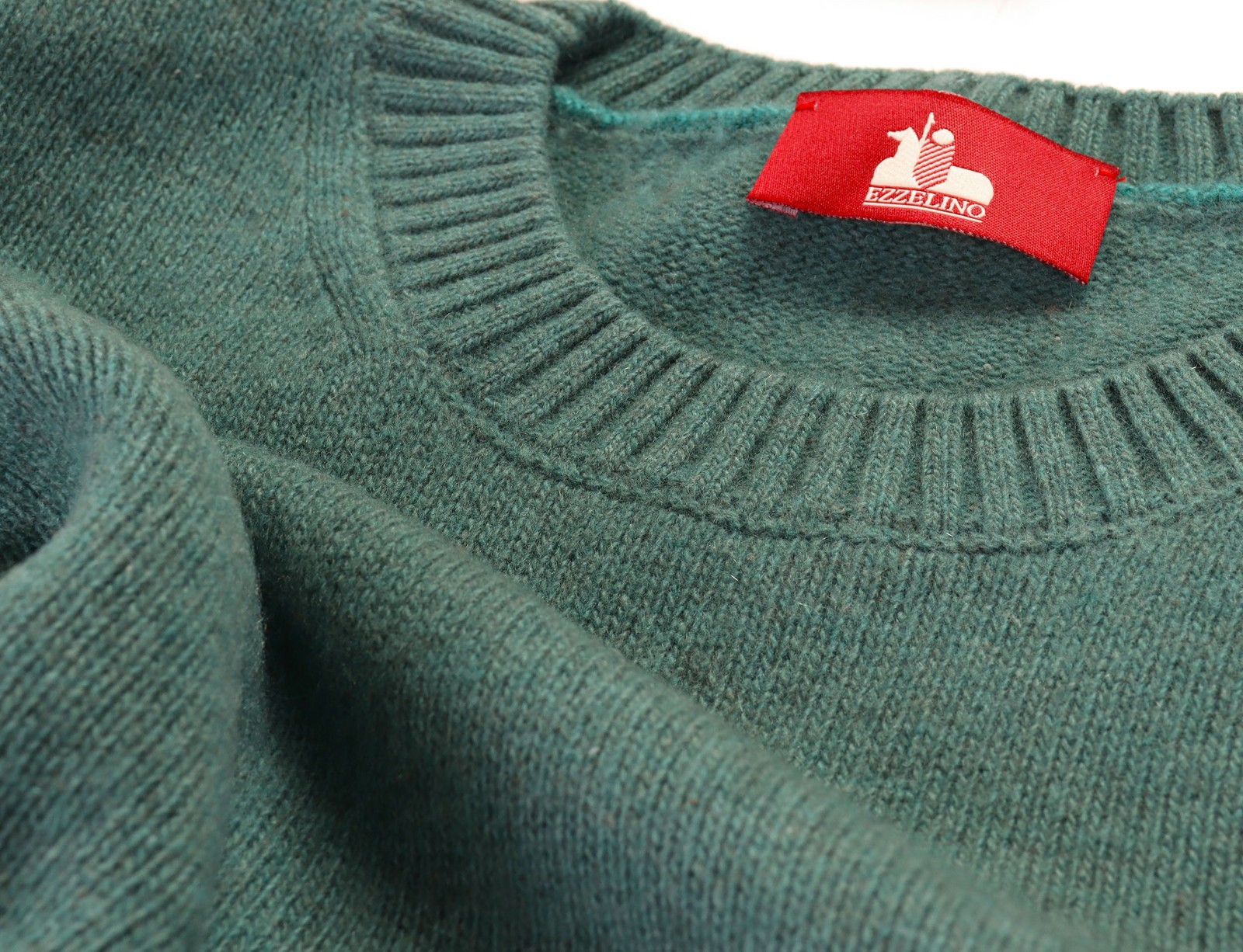 NWT EZZELINO SWEATER 100% pure cashmere 4-ply green luxury Italy L