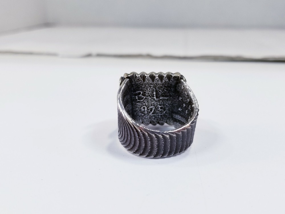 HANDCRAFTED HALLMARK BL 925 RING - SZ 13