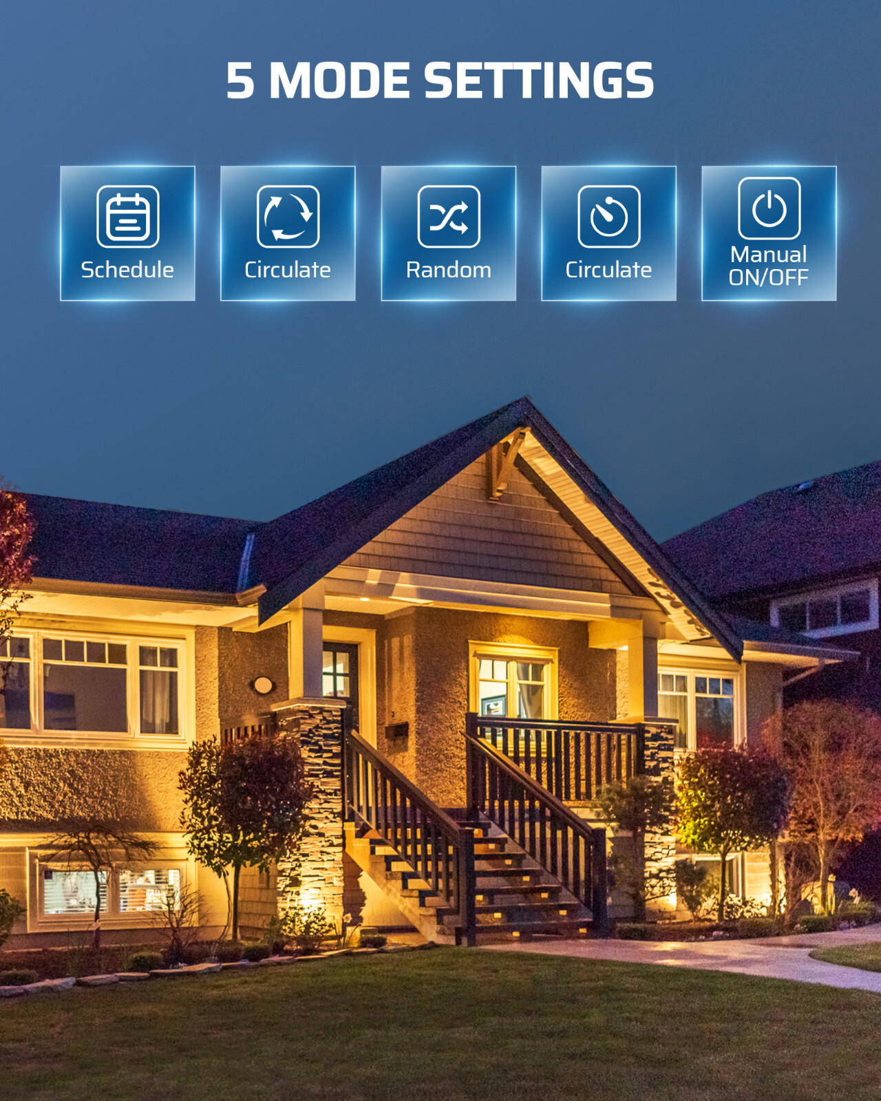 DEWENWILS 300W Wi-Fi Smart Low Voltage Transformer, 3 Independent Outputs,Timer