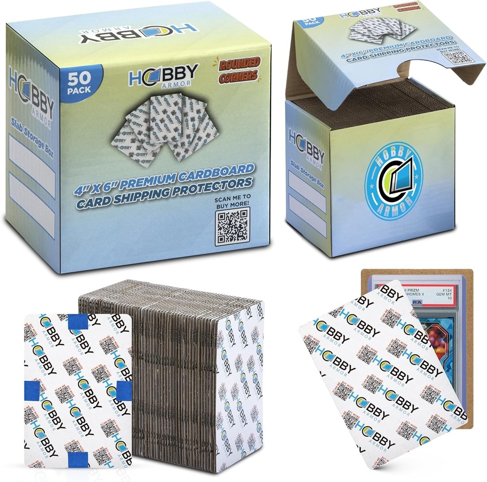 50 Pack Graded Trading Card Shipping Protector by , 4" X 6" with Rounded Corners
