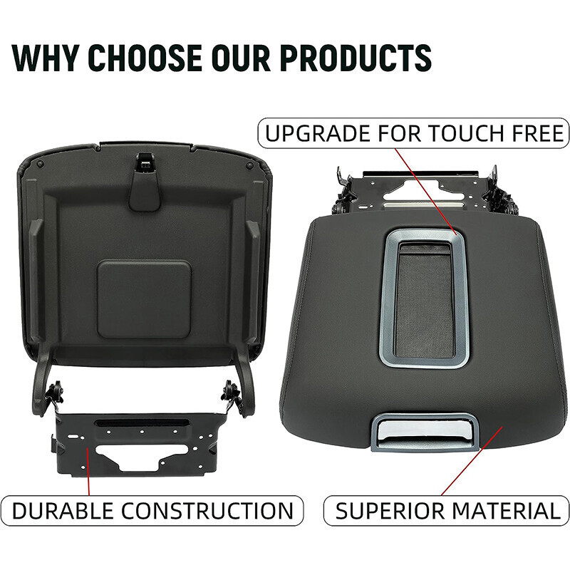 Leather Center Console Armrest Lid Black Fit For 2015-2019 Tahoe Yukon Suburban
