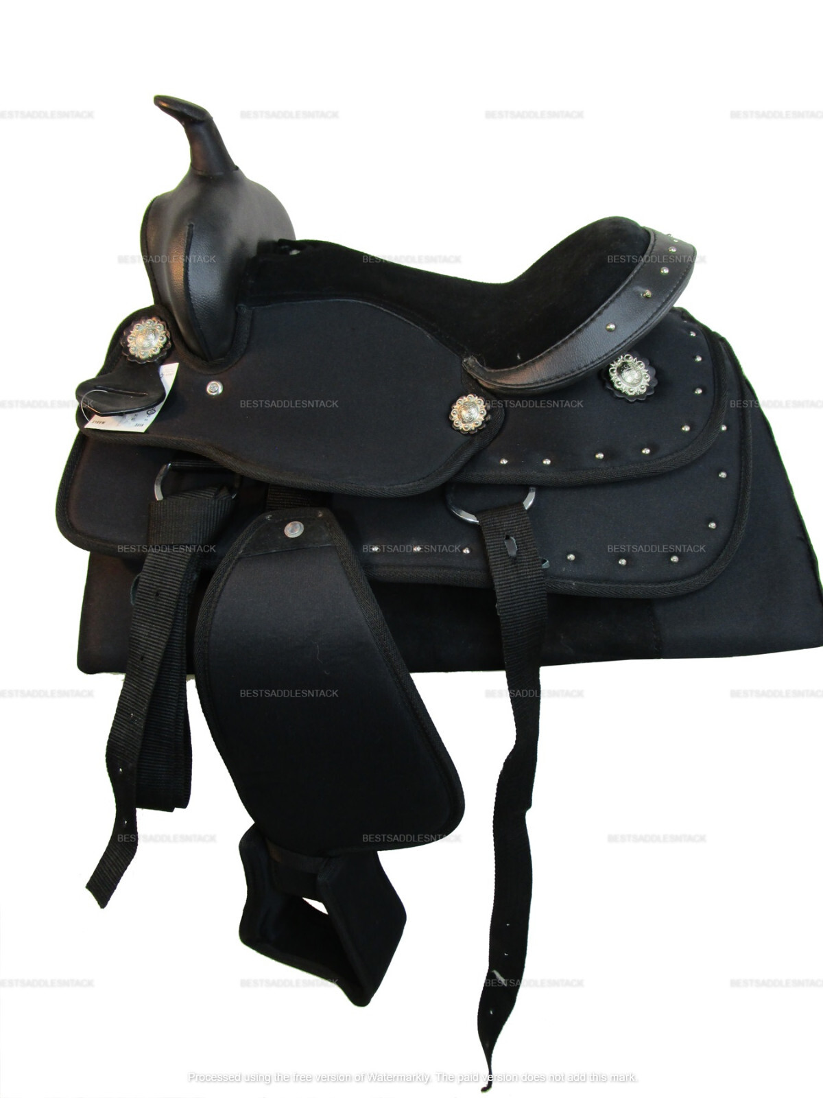 KIDS WESTERN SYNTHETIC SADDLE YOUTH BARREL RACING PLEASURE USED TACK 12 13 14