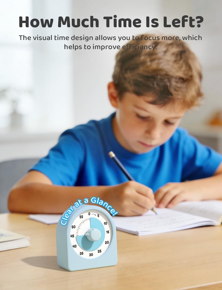 Visual Timer for Kids with Pause Function,Timer for Kids and Adults, Protecti...