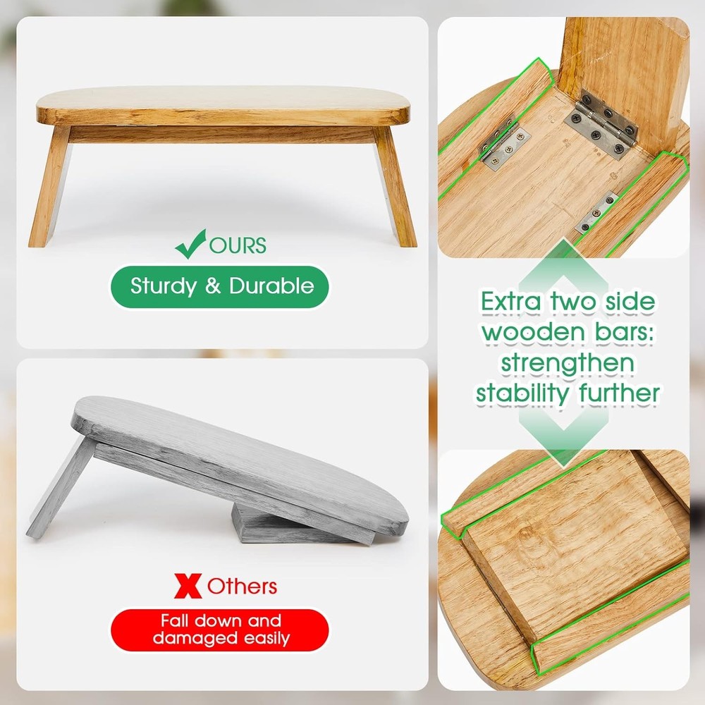 Portable Meditation Bench with Carrying Bag - Adjustable Kneeling Stool