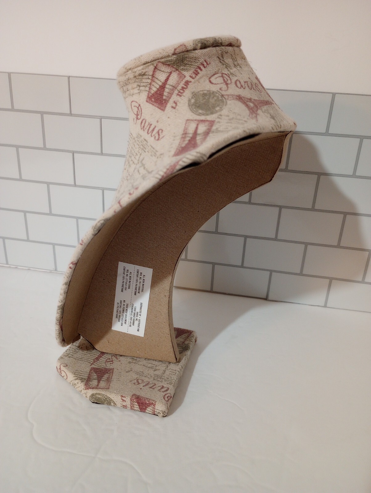 9" Linen Printed Necklace Jewelry Display Bust Eiffel Tower Paris