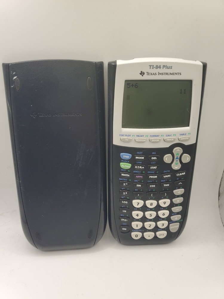 Texas Instruments TI-84 Plus Graphing Calculator With Cover Tested !