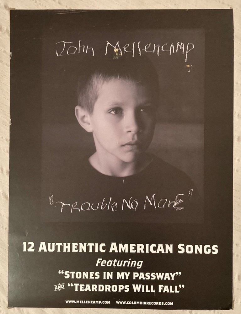 John Mellencamp Two-Sided 2003 Promo Poster Trouble No More E