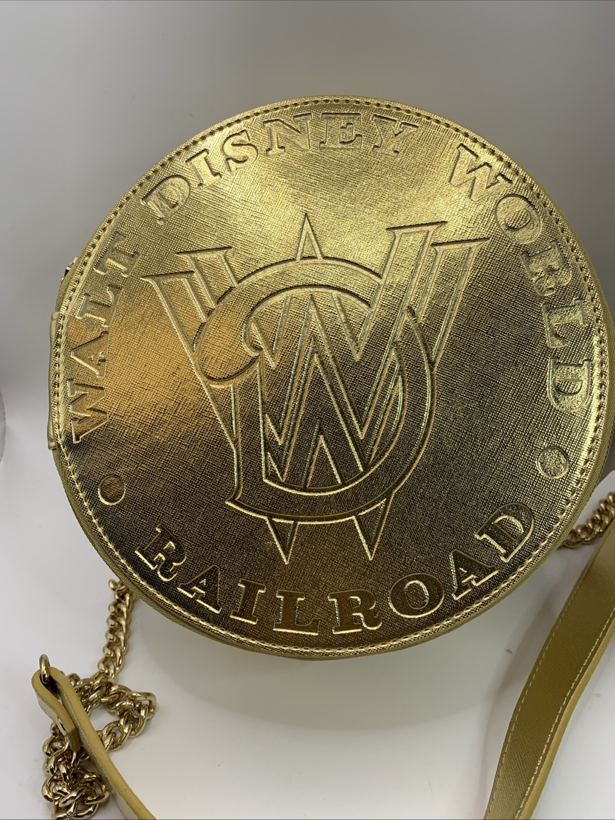 Walt Disney World Railroad Gold Crossbody Bag Disney Parks Exclusive NWT