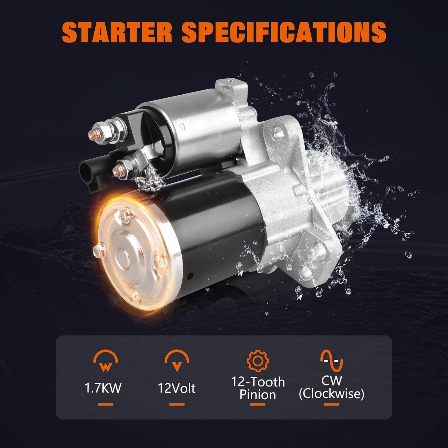 Starter For GMC Acadia 2007-2016 V6 3.6L 217cid 12588493 M0T35872 SMT0307 17986