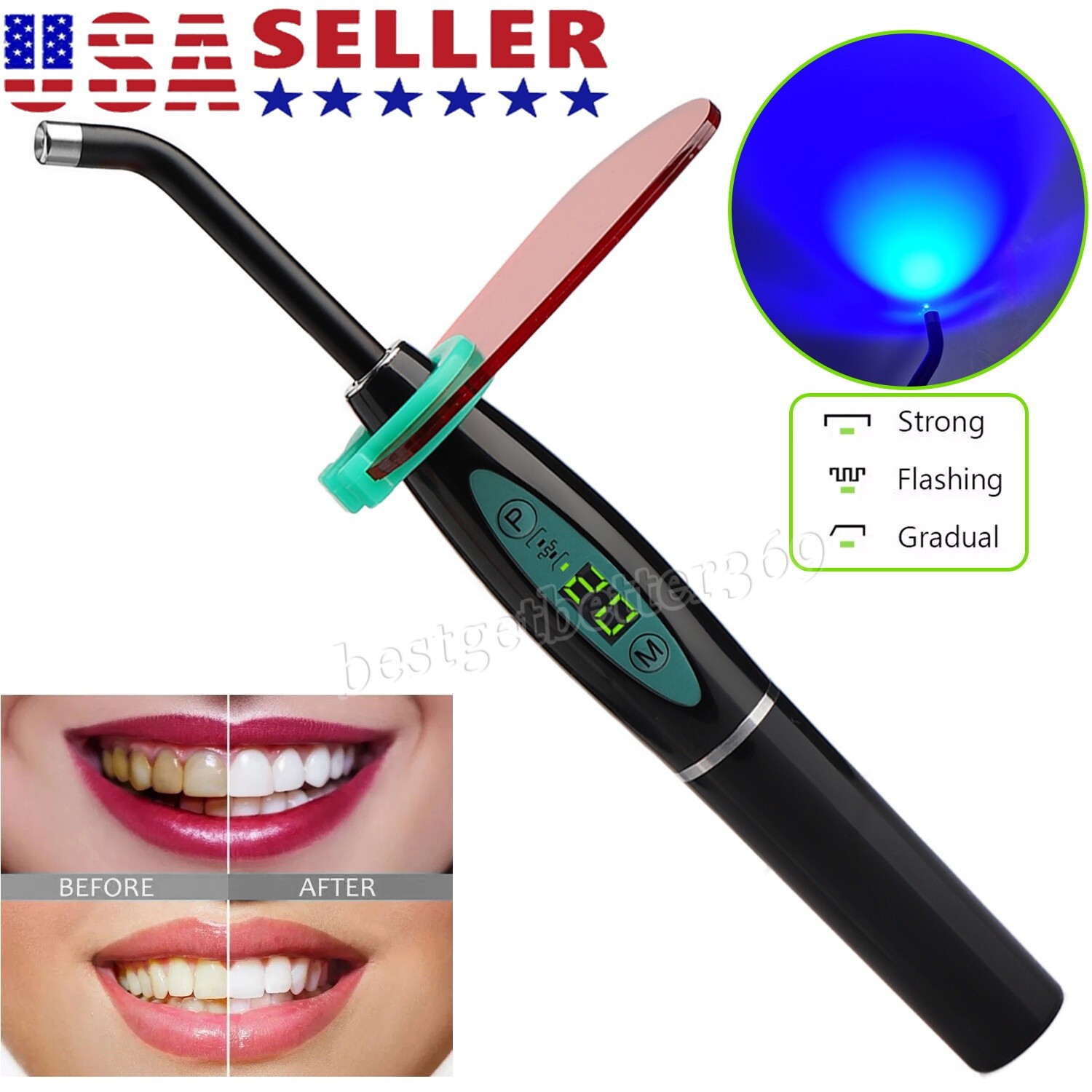 Dental Wireless Cordless LED Cure Curing Light Lamp 2000mw 5W Tool Resin Cure