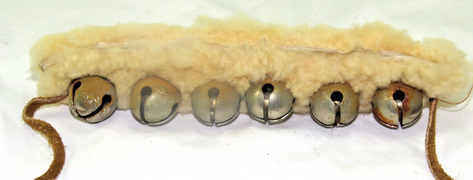 Vintage Mid-Century Sheepskin Lined "Cherokee Indian" Dance Bells NICE